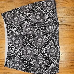 Black And White Boho Skort Running Skirt